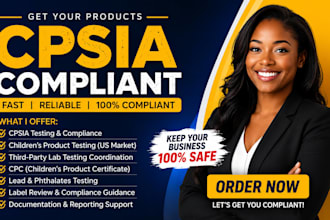 provide cpsia compliant CPC certificate for amazon and US products
