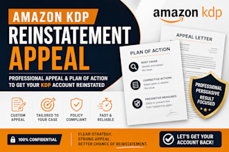 write a professional amazon KDP reinstatement appeal and poa