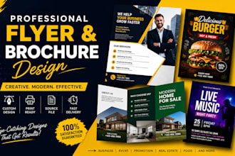 design flyer, business flyer, bifold brochure, trifold brochure for business
