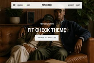 design a shopify clothing website, streetwear website, or clothing brand store