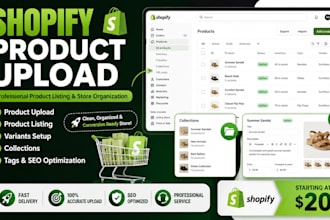 upload shopify products and shopify product listings professionally