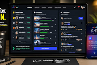do skool gamification, community setup, course sales funnel creation, kajabi lms