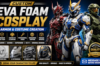 create cusplay armor eva foam template weapon pepakura stl file cosplay creation