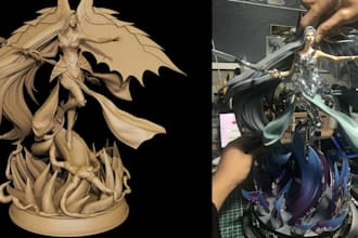 do 3d miniature, statue and 3d figurine warhammer for 3d printing stl model