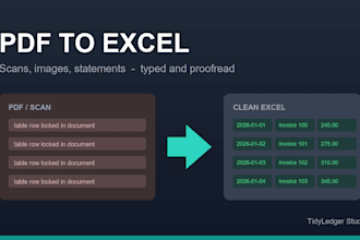 convert your PDF, scans or images to clean excel tables