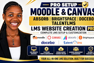 setup moodle canvas absorb brightspace docebo talentlms lms website creation pro