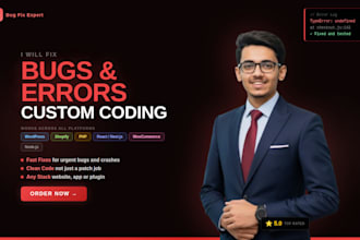 fix bugs, errors and code issues as your custom coding expert and best developer