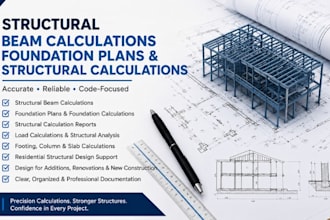 provide structural beam calculation foundation plans structural calculation