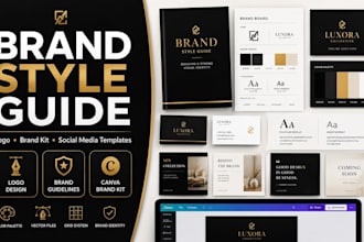 design brand kit, logo, social media templates and brand guideliness