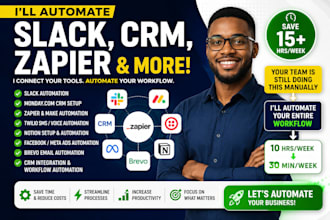 do slack monday crm zapier twilio notion fb meta ad brevo automation