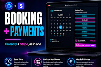 build a booking website with calendly and stripe payments