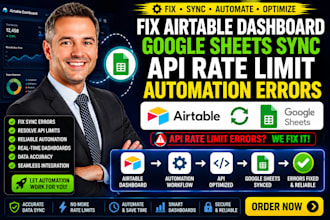 fix airtable dashboard google sheets sync API rate limit automation errors