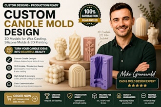 design custom candle molds for wax casting and 3d printing