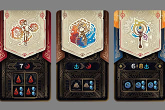 create custom card game design and print ready cards, artwork and layout