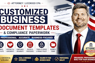 prepare customized business document template and compliance paperwork