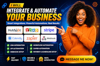 integrate hubspot zoho crm stripe calendly zapier webhook make api automation