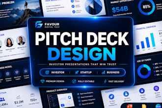 design startup pitch deck investor presentation and business presentation