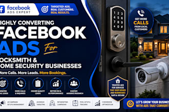 setup facebook ads for locksmith home security garage door repair cyber security