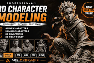 create 3d character, sculpture, human, and anime models for 3d printing