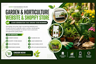 design garden shopify store landscape store plant shop farming leads generation