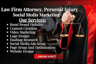 be your law firm social media marketing manager for attorney, personal injury