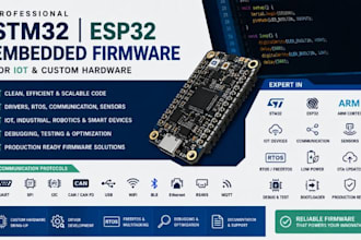 develop stm32 esp32 embedded firmware for iot custom hardware arm mcu