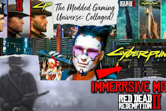 mod red dead redemption 2, redm gta 5, cyberpunk and skyrim with custom assets