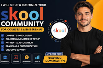 setup and customize your skool community platform for courses and memberships