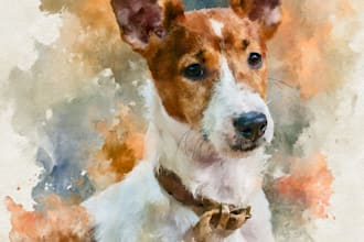 create a custom watercolor pet portrait or pet painting