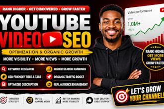 do youtube video SEO, organic promotion and shoutout
