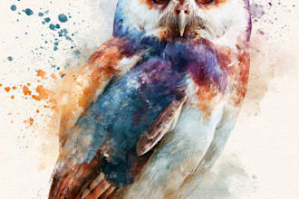create hand painted watercolor animal illustrations