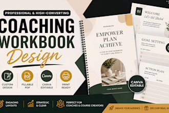design coaching workbook, lead magnet, fillable pdf, canva ebook