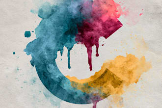 design a handrawn watercolor logo