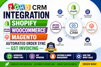 integrate zoho crm shopify wordpress magento automated order sync gst invoicing