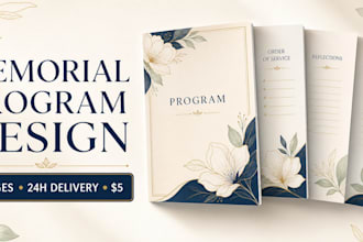 design a funeral program, obituary or memorial booklet