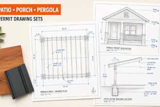 draw patio porch and pergola permit plans for city review
