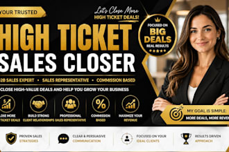 commission based high ticket sales closer sales representative b2b sales