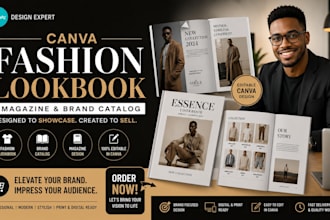 design canva fashion lookbook magazine and brand catalog for your clothing brand