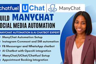 build manychat social media automation manychat ai chatbot uchat chatfuel expert