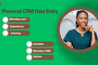 be your personal crm data entry, personal crm, honeybook, zohoone, crm va