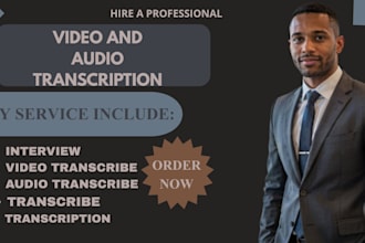 transcribe audio, youtube, video, interviews podcast or zoom transcription