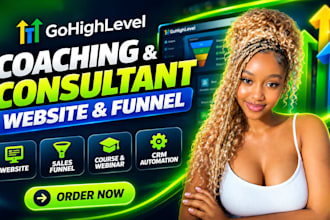 do gohighlevel coaching consultant websites, webinars, course, sales funnel, crm