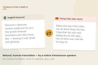 translate english to vietnamese accurately and naturally