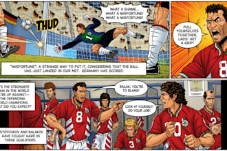 draw comic book illustration retro comic page and line art