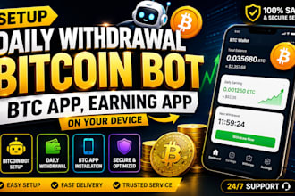 setup daily withdrawal bitcoin bot, btc app, earning app on your device