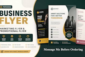 design professional business flyer, marketing flyer and promotional flyer
