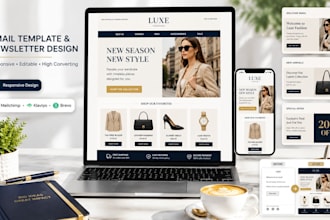 design responsive email template newsletter for mailchimp, klaviyo and hubspot