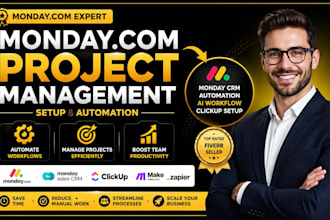 setup monday crm monday dashboard automation monday clickup zapier integration