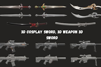 do printable 3d cosplay sword, 3d weapon 3d sword stl armor accessories props