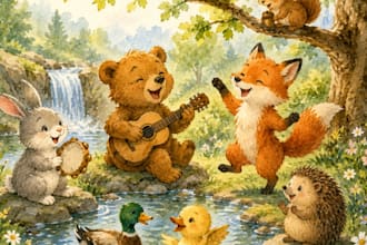 illustrate children story book illustration, water color, book illustration